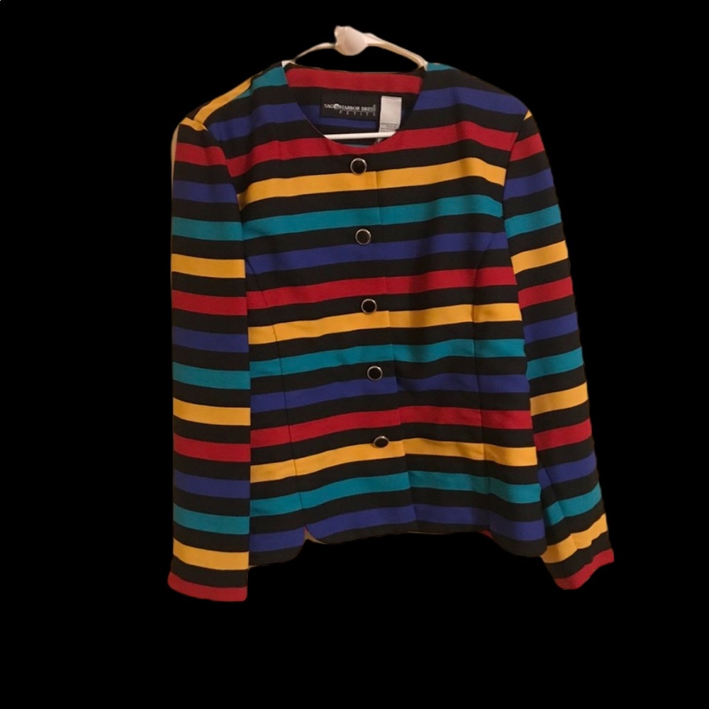 Final price Rainbow vintage 🌈 stripes 90’s vibe Blazer/blouse